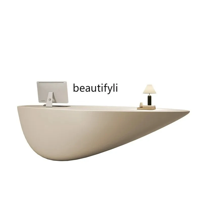

Special-shaped fiberglass paint front desk beauty salon bar reception desk hotel welcome information desk
