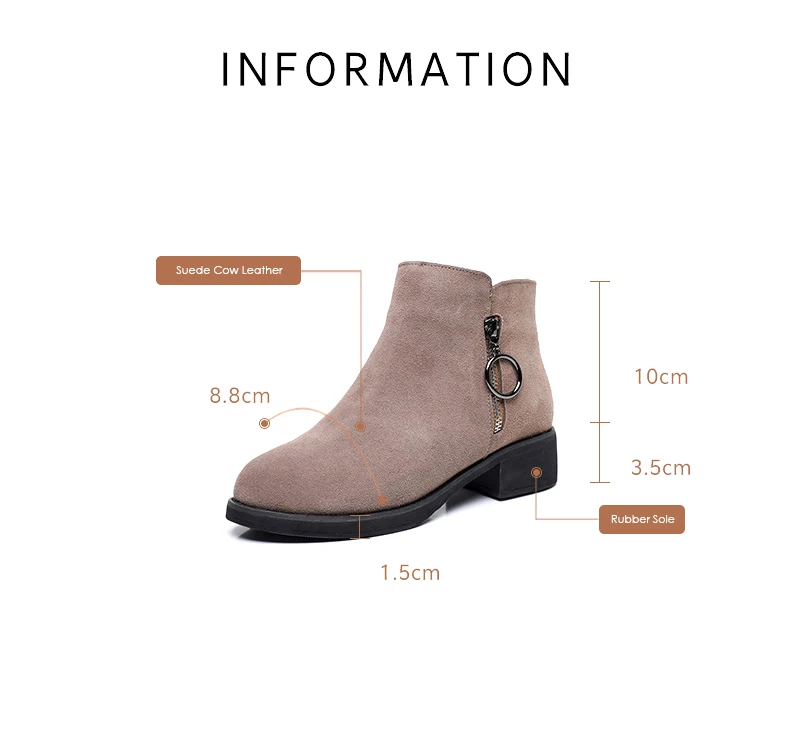 GKTINOO 2024 Women Boots Vintage Real Cow Suede Leather Spring Autumn Winter Ankle Boots For Women Ladies Med Heels Shoes