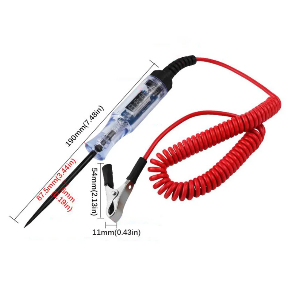 Caneta testadora de circuito de tensão com braçadeira de jacaré 5-120v, caneta de teste de sonda de diagnóstico de carro, ferramentas de reparo para verificação de circuitos, 1 peça