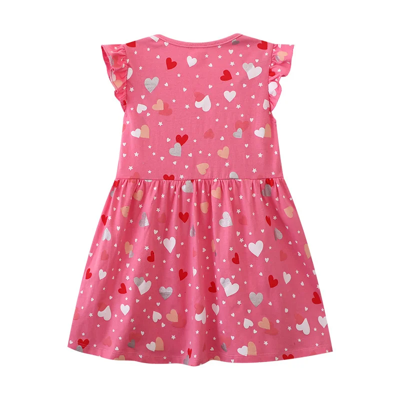 Vestidos sem mangas estampados para meninas, vestido de princesa, traje infantil, desenhos animados Frocks, roupas de verão, medidores de salto, 2-8t