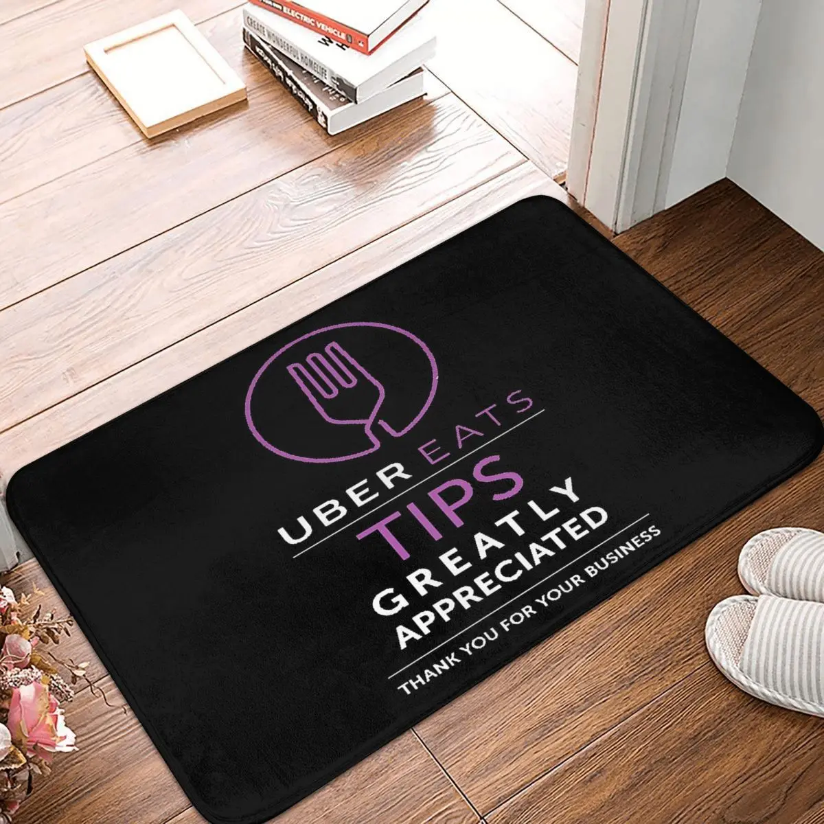 Uber Eats Tips Appreciated Doormat Rug Carpet Mat Footpad Polyester Non-slip Durable Entrance Kitchen Bedroom Balcony Toilet