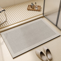 Super Absorbent Bathmat with Non-Slip Rubber Bottom Bath Mats Bathroom Bathtub Mat Simple Style Quick-Drying Floor Mats Foot Pad
