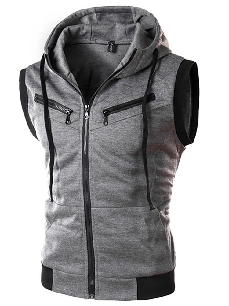 

Мужской вязаный жилет с капюшоном Svel Faion Urban Sle из смесовой хлопковой ткани, подходит для занятий спортом, с декоративной молнией, облегающий крой