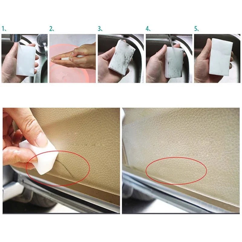 30/60pcs Magic Sponge Melamine Foam Cleaning Eraser Car Home Kitchen Bathroom Nano Sponges Cleaning Car Wash Maintenance