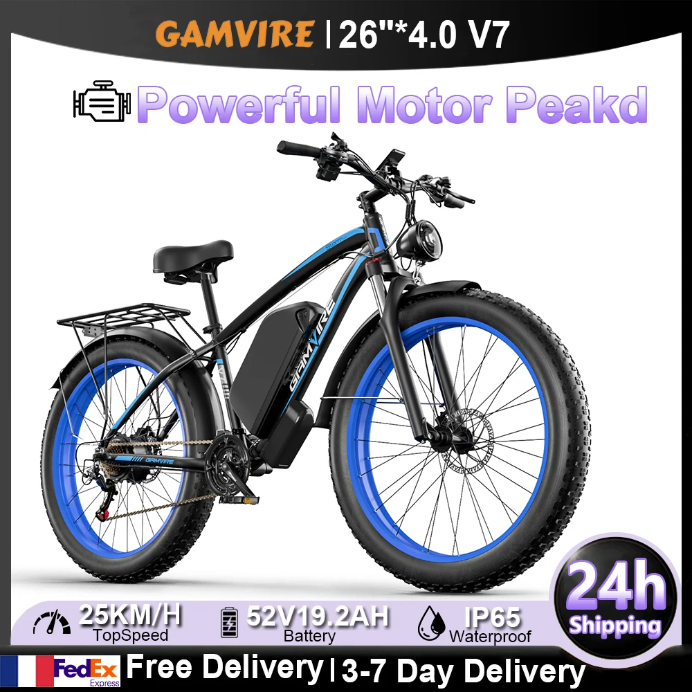 Elektrofahrrad EBYCCO & GAMVIRE 26"×4.0 Fat-Tire Shimano 21-Gang …