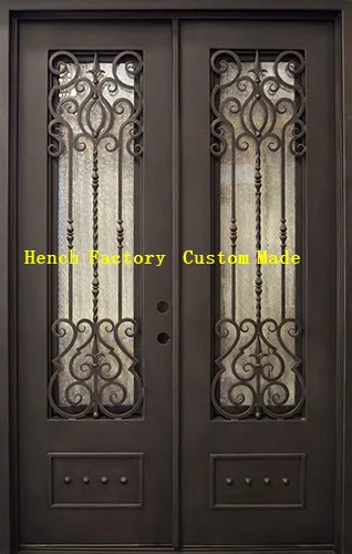 Home Make in China Wrought Iron Double Entry Doors Used Wrought Iron Safety Door Gate Windows Design for Home 6