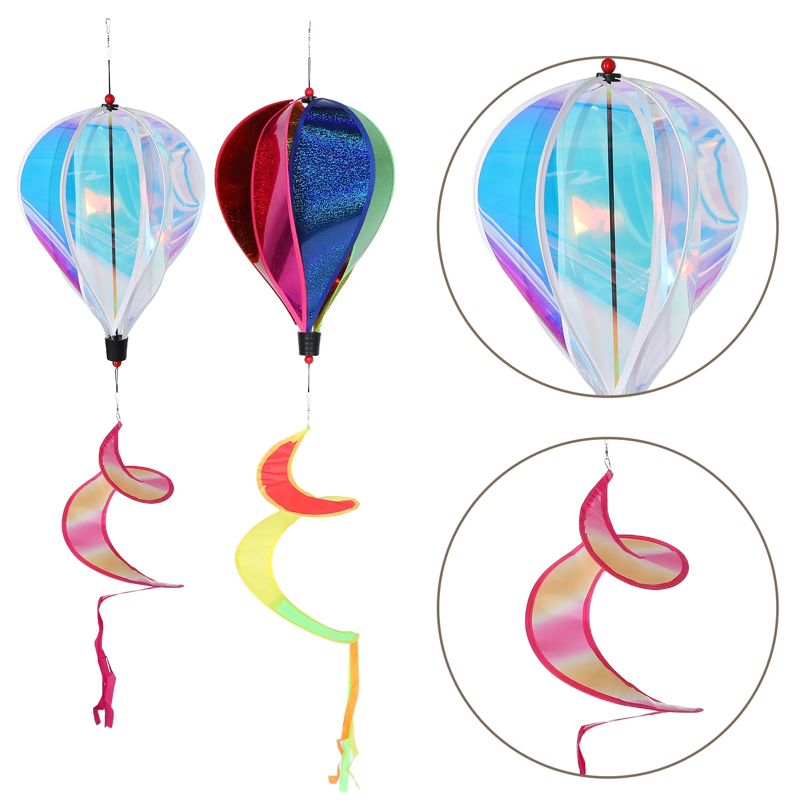 

2pcs Colorful Windmill Rainbow Decoration Outdoor Hanging Pinwheel Garden Balcony Wedding Decor Hot Air Yard