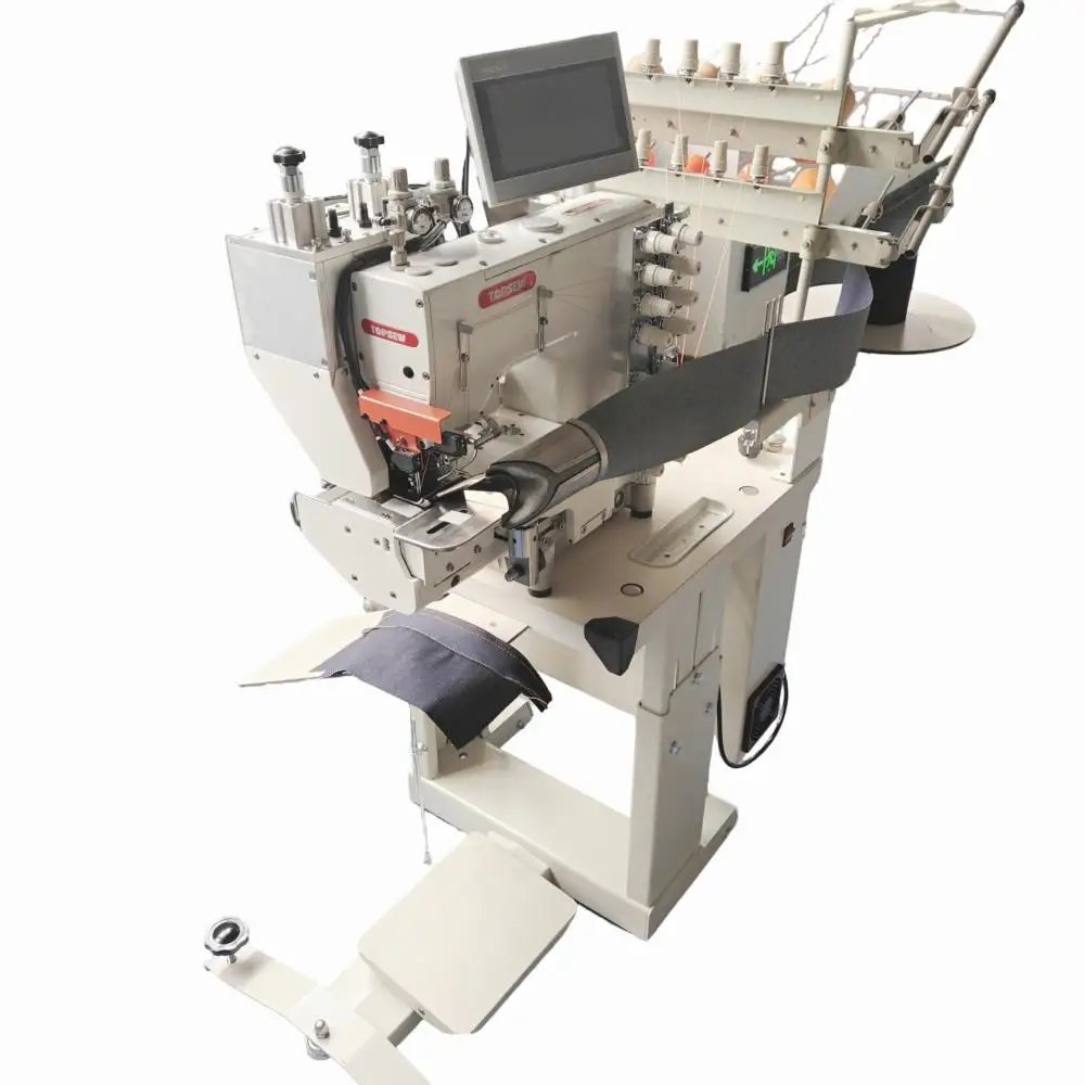 ATV&UTVNeedle Feed Heavy Duty Waist Banding Sewing Machine TS1104UTC Auto Curve Stitch 10cm Presser Foot for Industrial Garment