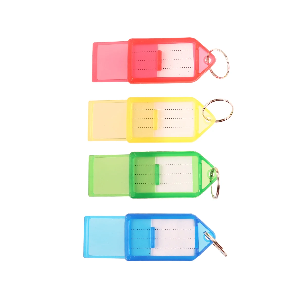 

60Pcs Plastic Key Id Tags Multi-Color Luggage Labels with Paper Insert Strong Key Rings for Hotel Agent Landlord Use