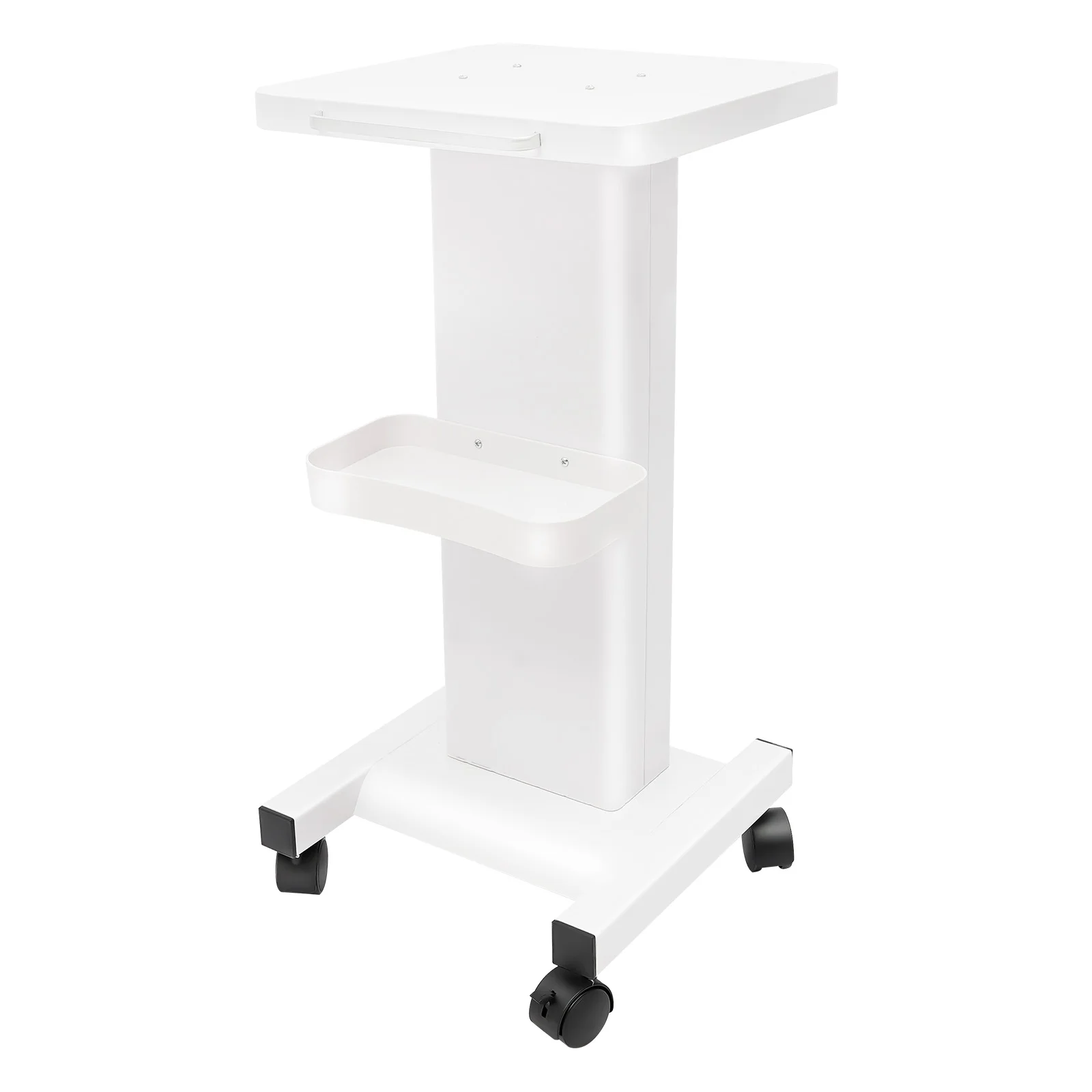 Carrello Portastrumenti Estetico Pratico con Ruote, Bianco, Stile Moderno, Superficie Verniciata in Metallo, Design Autoportante con Ruote Bloccabili,