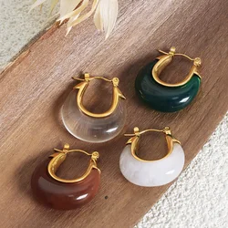 U-shaped Hoop Earrings for Women Multi Color Resin Drop Earring Vintage Stetement Women's Jewelry Gift