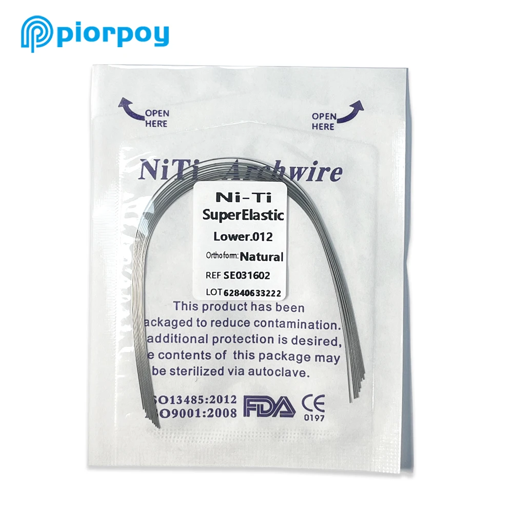 PIORPOY 10Pcs Orthodontic Dental Super Elastic Niti Arch Wires Natural Form Round Rectangular Arch Wires for Braces Dentist Tool