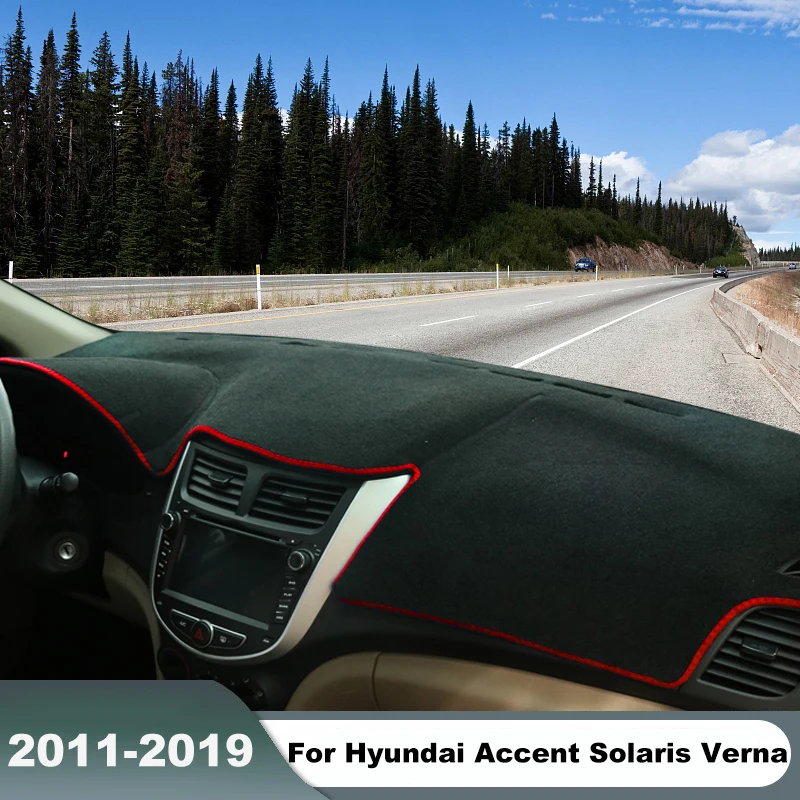 

Коврик для приборной панели автомобиля, коврик от солнца для Hyundai Solaris Accent Verna RB 2011 2012 2013 2014 2015 2016 2017 2018 2019, аксессуары