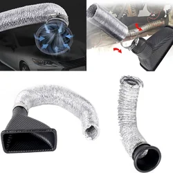 Car Universal Cold Air Intake Pipe Kit for Front Bumper ABS Plastic Turbo Air Funnel Inlet Kit for Brake Cooling Accessories