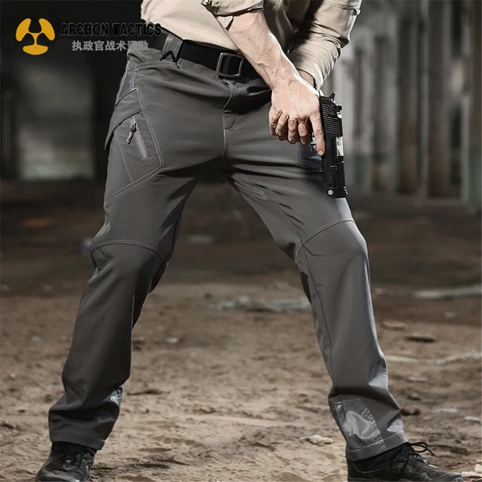 IX9 Heat Reflex Tactical Pants Male Softshell Cargo Pants Army Fan Hiking Training Trousers Outdoor Warm Waterproof Trousers