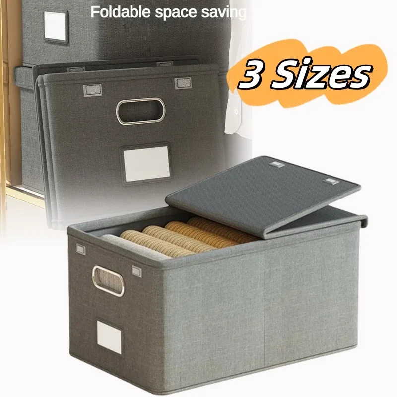 Fold Cation Storage Box Large Capacity Flip Lid Organiser Home Supplies Clothing Underwear Sock Toy Storage Organizer Cosmetics