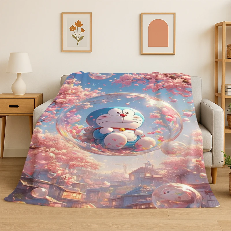 Cartoon D-Doraemon Dream Anime Flannel Blanket Soft Warm Throw Blanket for Bedroom Living Room Bed Travel Camping Picnic Kid