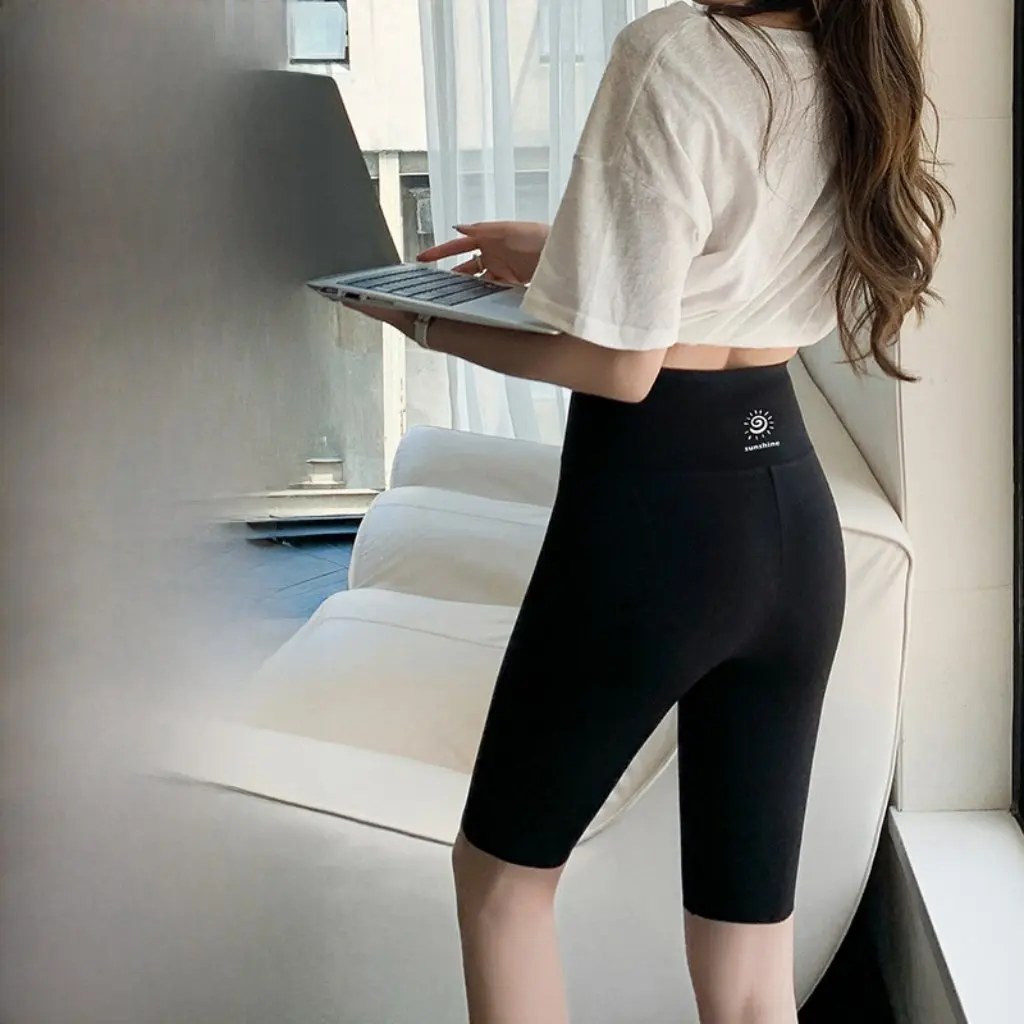 

Shark Pants High Waist Thin Leggings Women's Summer Outer Wear Hip-Lifting Shorts Yoga Riding Pants Belly