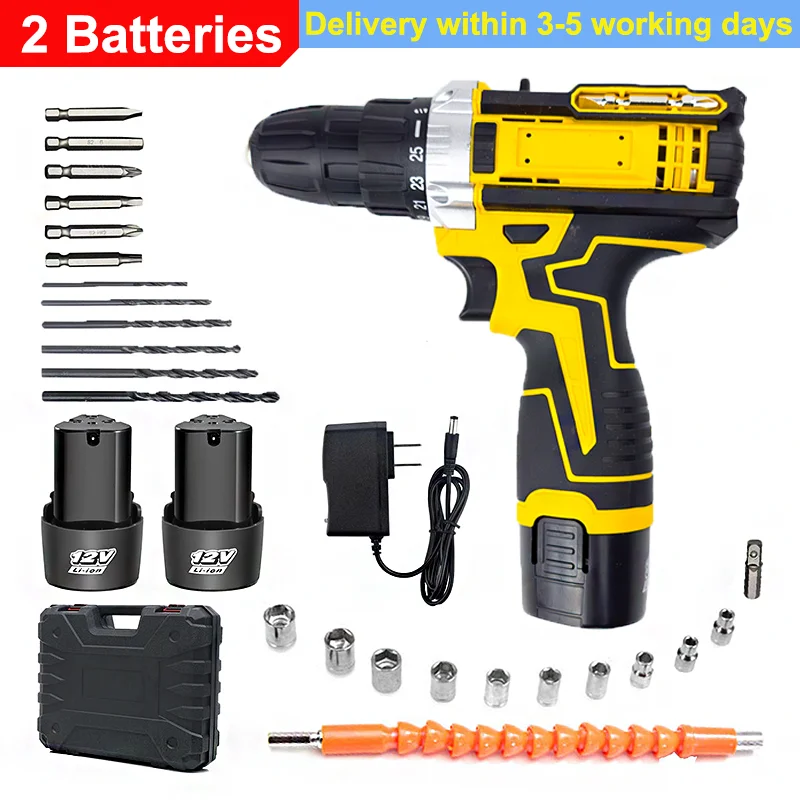 12V Lithium Bohrmaschine Elektroschrauber Hand Bohrmaschine Elektrowerkzeug Set Multifunktionale Zubehörbox Verpackung – Detail 3