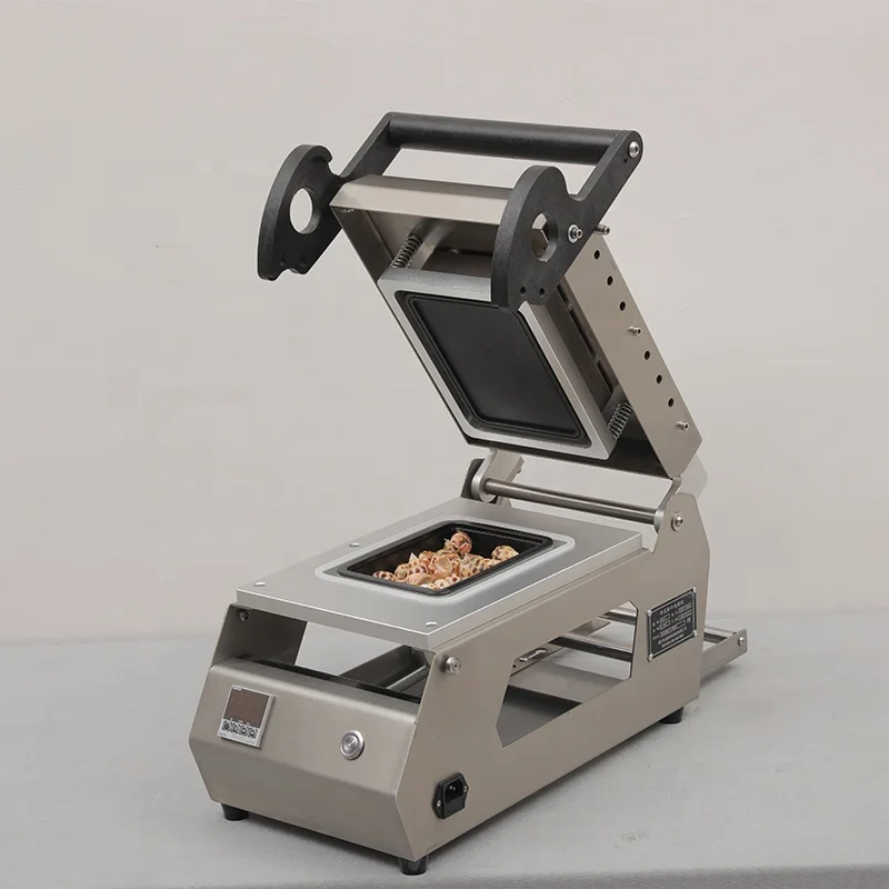 New Manual  Plastic Paper Foil Cans Container Packaging Machine for Take Away Food in Pouch Format