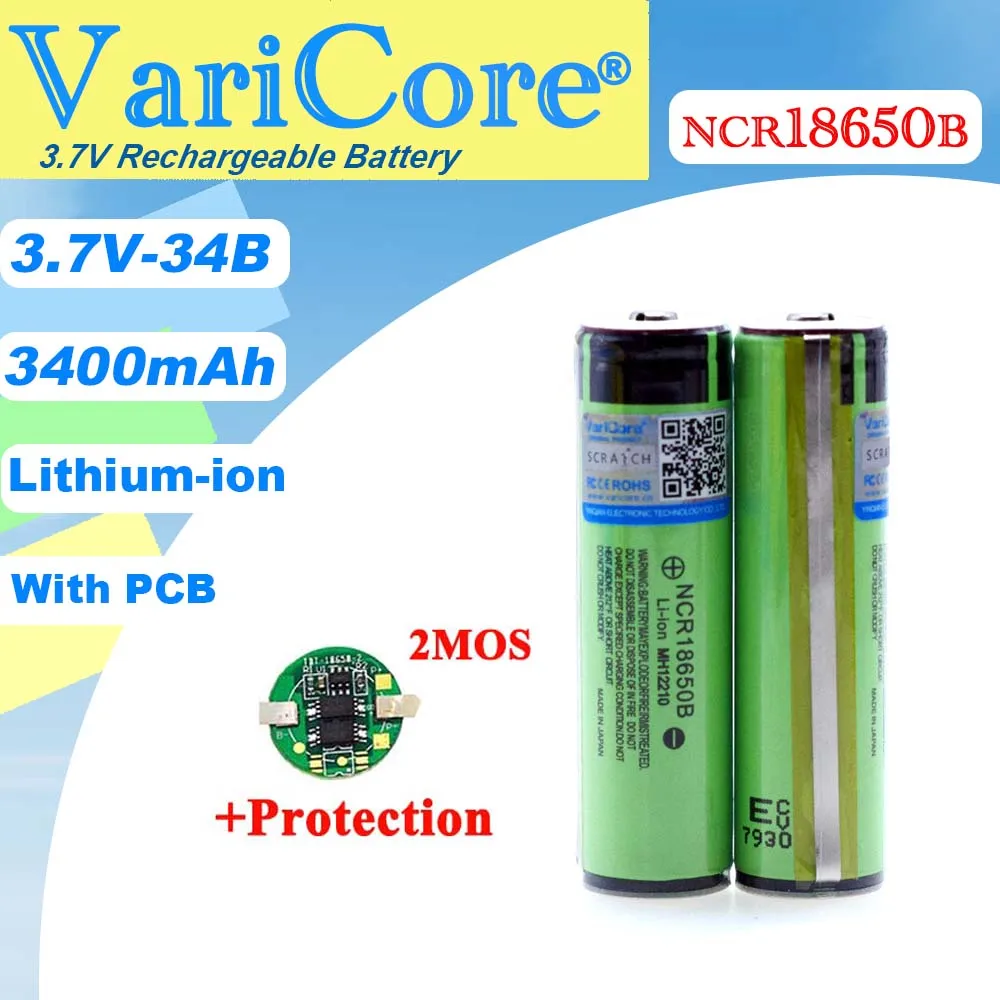 New Original Protected 18650 NCR18650B Rechargeable Li-ion battery 3.7V With PCB 3400mAh For Flashlight batteries use