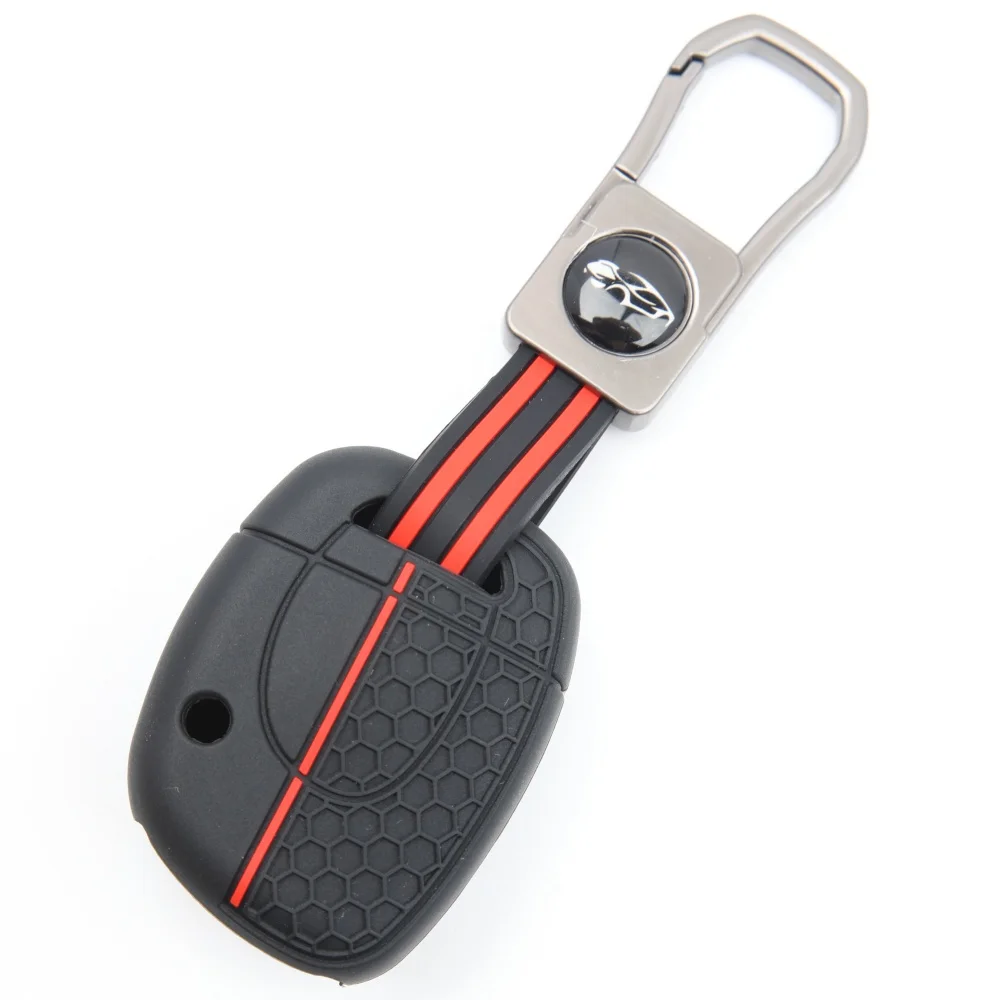 Silicone Car Key Fob Cover For Renault Twingo Clio Kangoo Master with clasp holder Scratch Resistant Easy Install