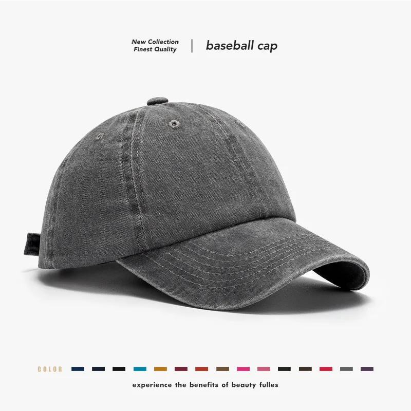 Lente Zomer Hoed Zachte Top Cap Gewassen Retro Duckbill Cap Dames Gebogen Rand Veelzijdige Student Casual Heren Outdoor Baseballpet