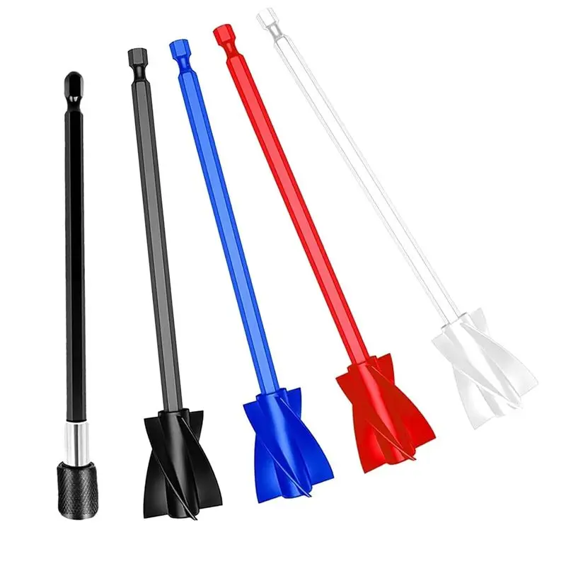 SEWS-Epoxy Resin Stirrer Attachment, Reusable Paint Mixer Set(4-Pack), 1/4