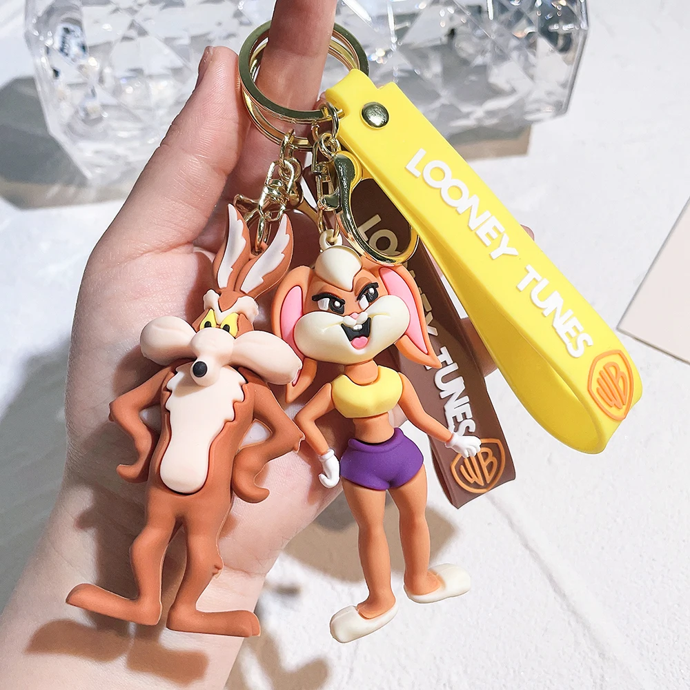 For Anime Cute Bugs rabbit Keychain Cartoon Personality Epoxy Bag Pendant Key Chain Small Gift creative keyring