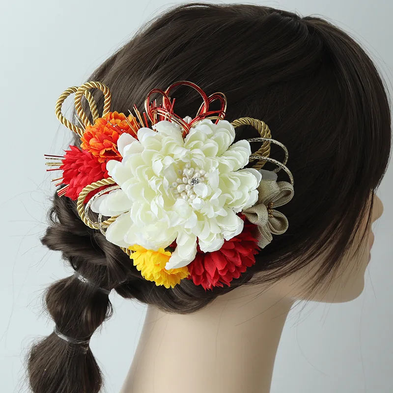 

Japanese-Style Vintage-Style Hair Ornament Dahlia Decorative Cord for Kimono or Yukata
