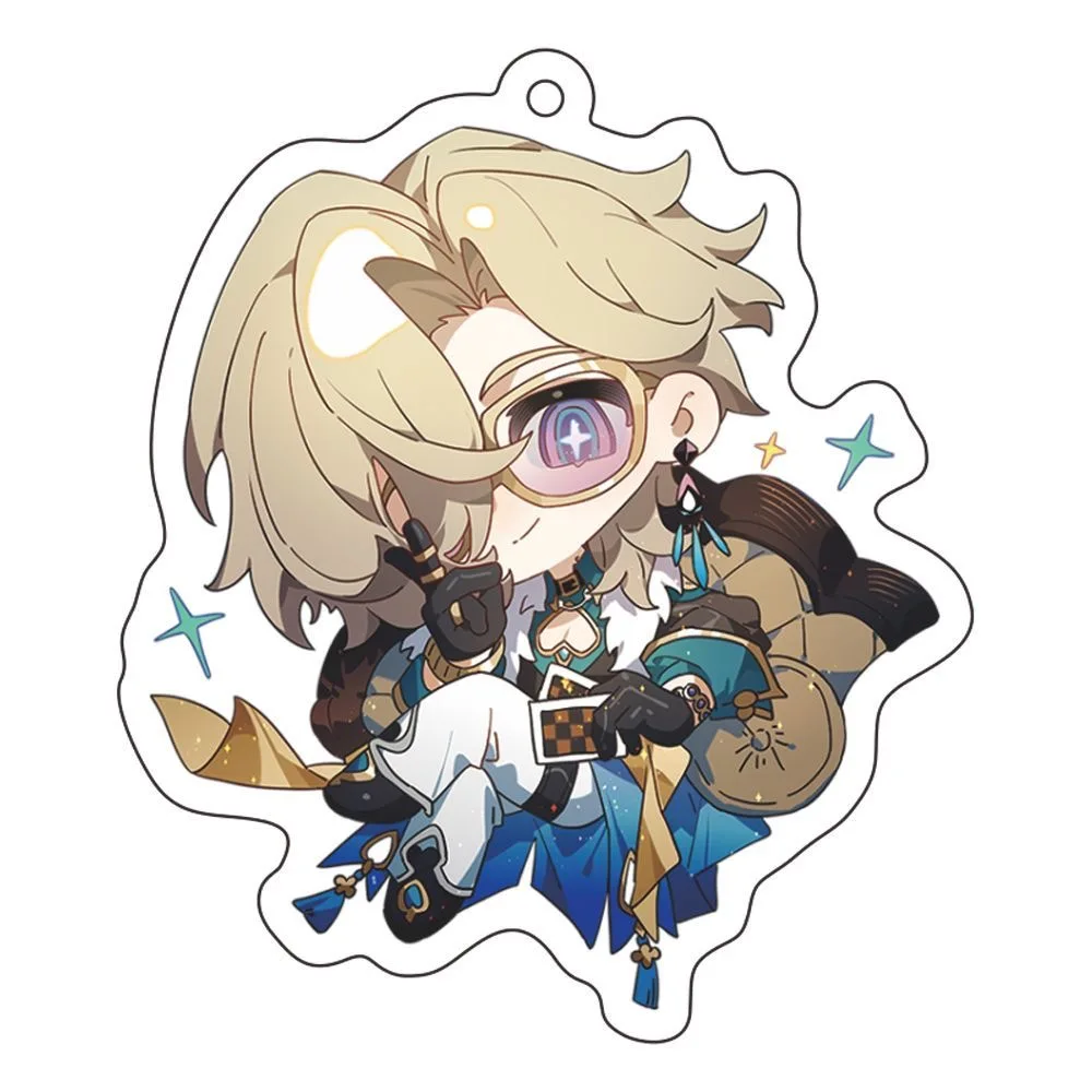 8 pz/set gioco Honkai: Star Rail Sparkle Aventurine Black Swan Misha Sunday Cosplay portachiavi accessori ciondolo Prop Badge regalo