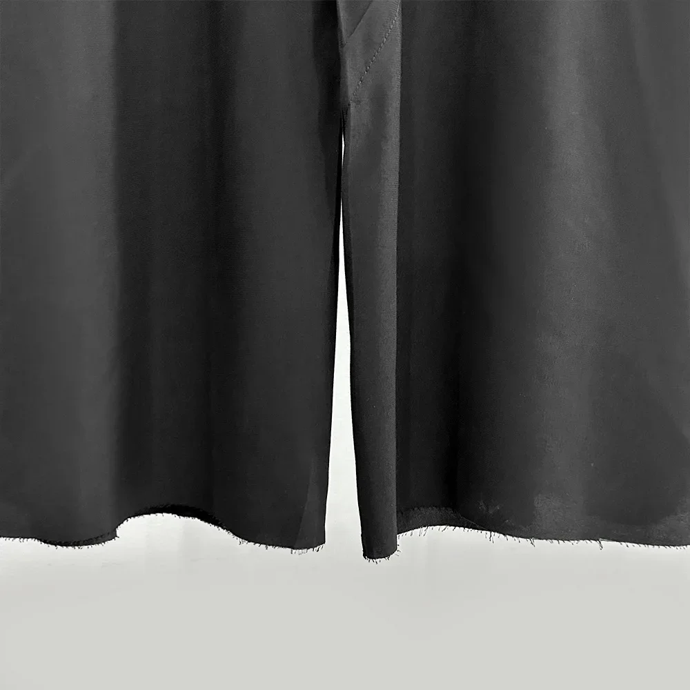 Women's Pants Splicing Design Pants for Women Black Solid Elastic Waist Full Length Streetwear Woman Clothes