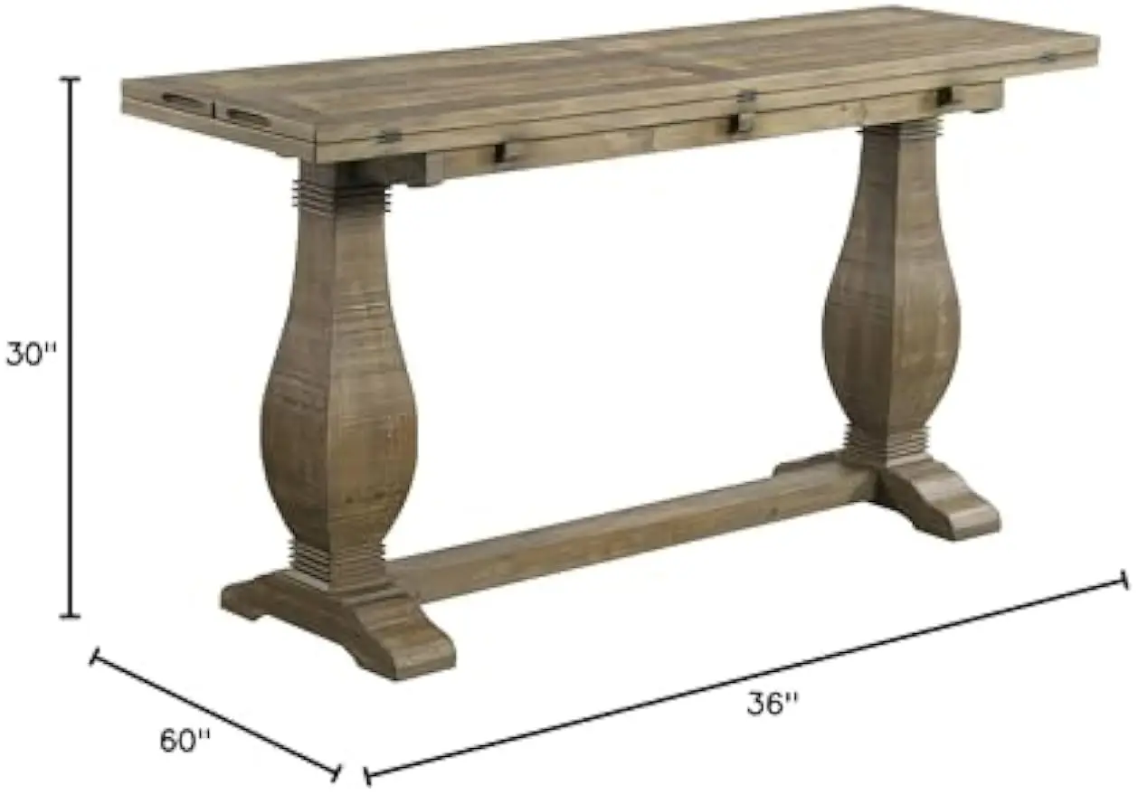 Mesa consola Modular Flip Top comedor o acento madera maciza natural recuperada natural con ajenjo y desgastado versátil