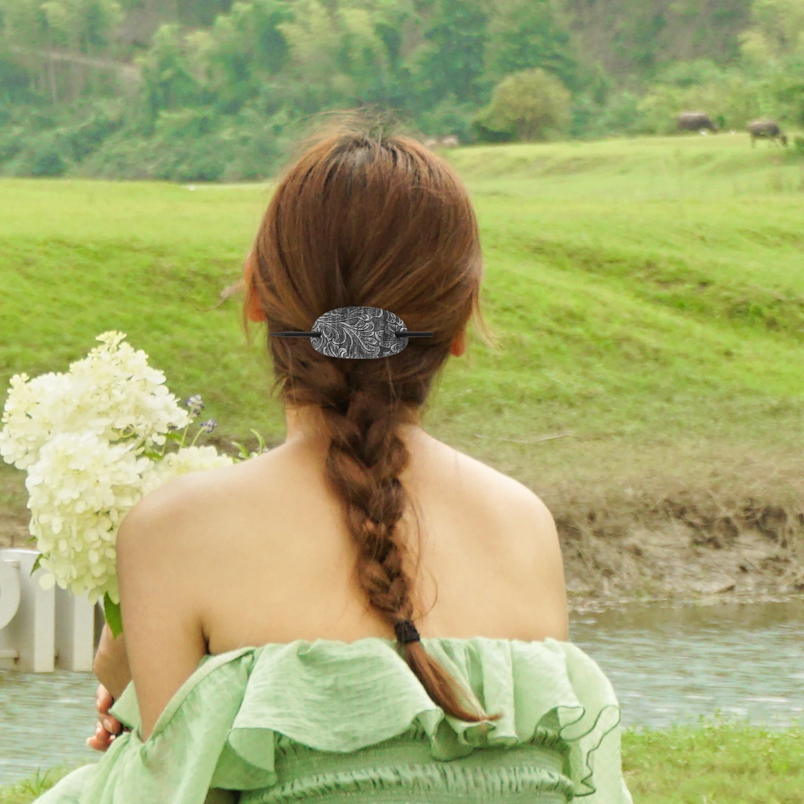 

2 Pcs Hairpin Boho Clips Asian Accessories Bun Holder for Women Thick with Stick Long Barrette Genuine Barrettes
