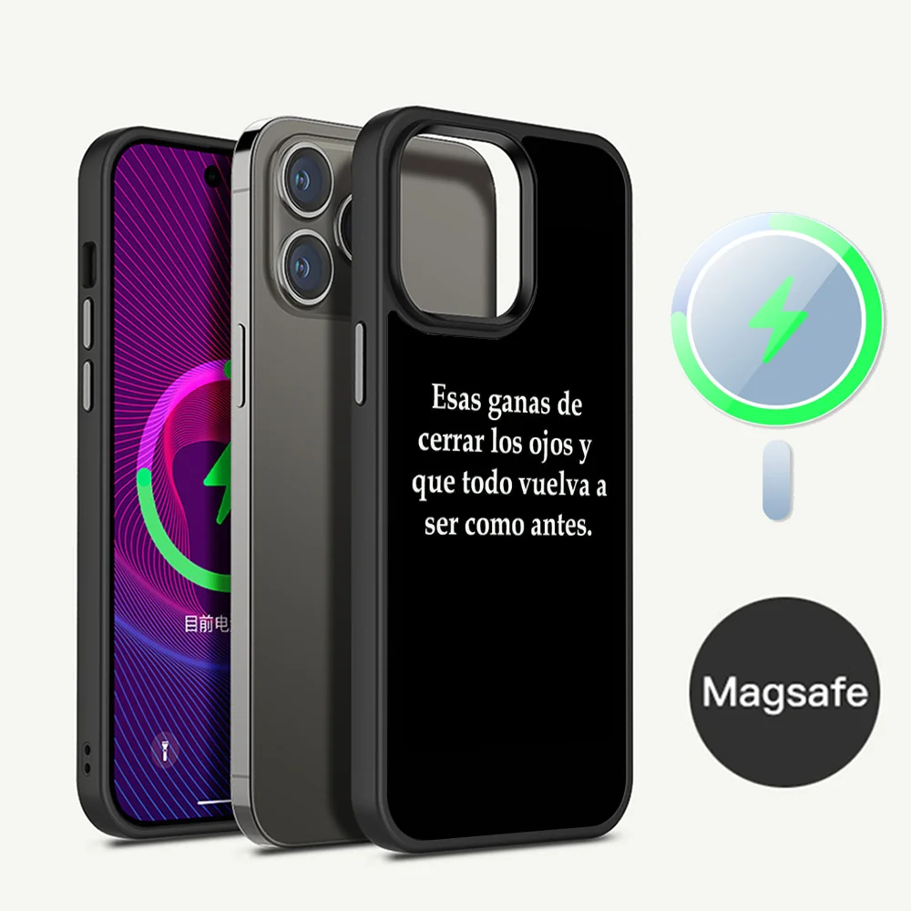 

Spanish Quotes Phone Case Magnetic Case For iPhone 14 13 12 11 15 Pro Max Plus Mini For Magsafe Wireless Charge Cover