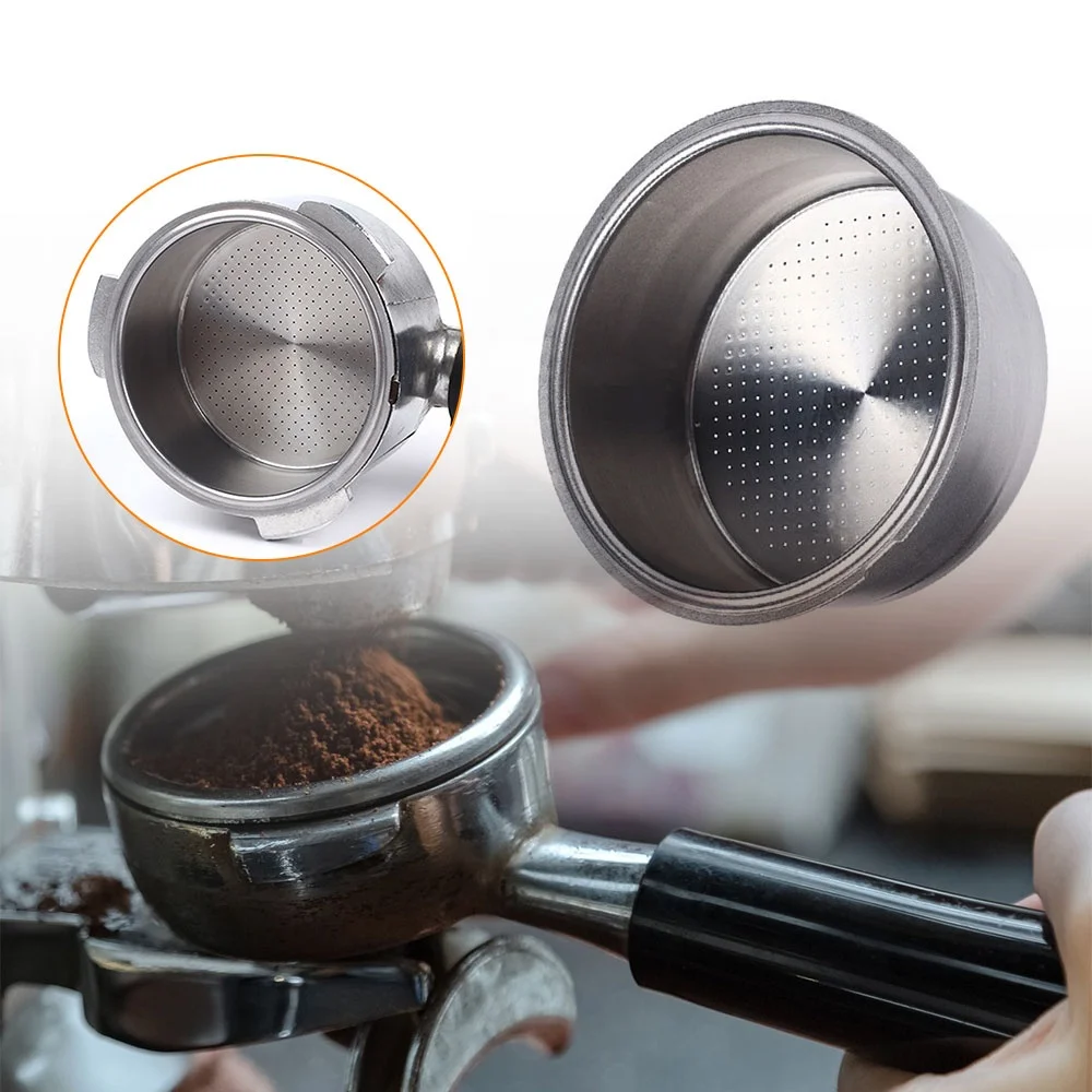 

304 Stainless Steel Coffee Filter Basket 51mm Single 1 Cup Double 2 Cup Bowl Filter Coffee Machine Replacement Accessories