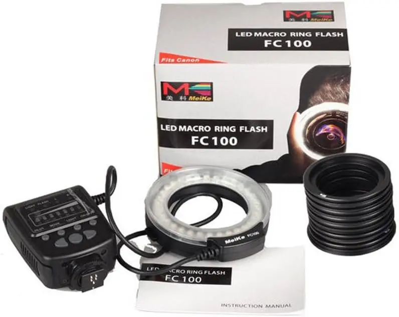 Meike MK-FC100 LED Macro Ring Flash Light Manual Universal Work For Canon Nikon Olympus