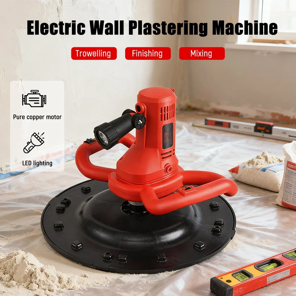 High-Power Electric Wall Finishing Machine Plastering Trowel Concrete Wall Smoothing Polisher Automatic Surface Leveling Too
