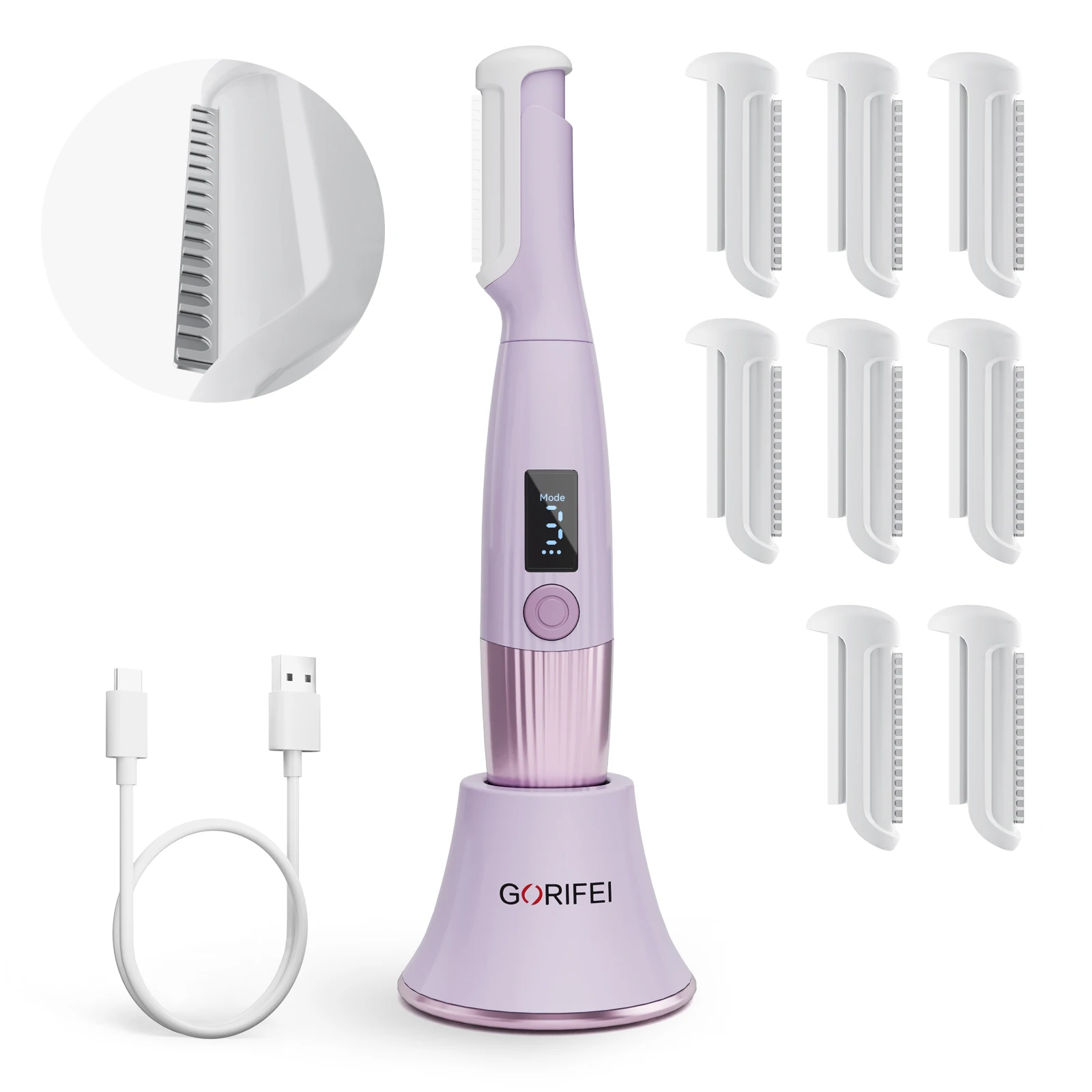 Sonic Dermaplane Razor for Women Face Facial Hair Removal Peach Fuzz with Replaceable Blades Dermaplaning Tool