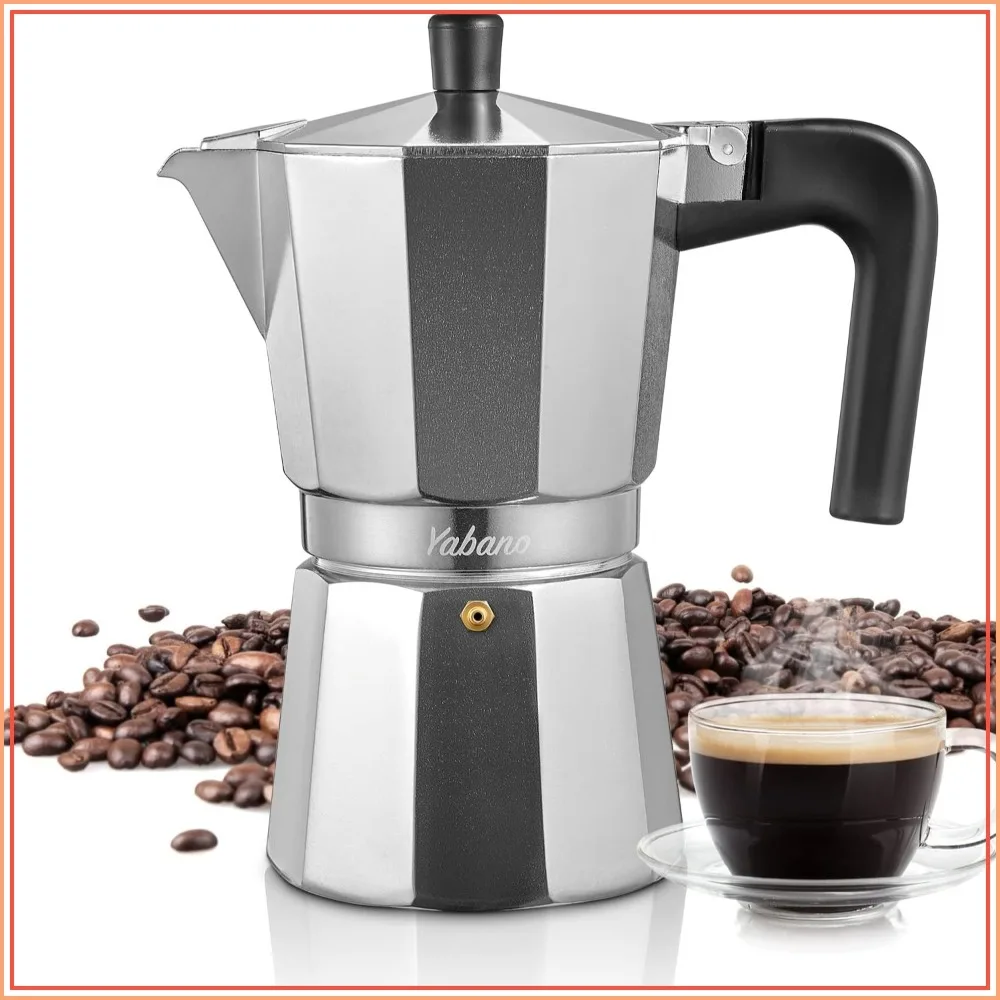 

9-Cup Stovetop Espresso Maker, Moka Coffee Pot for Gas & Electric Stoves, Italian Coffee Maker for Cappuccino or Latte