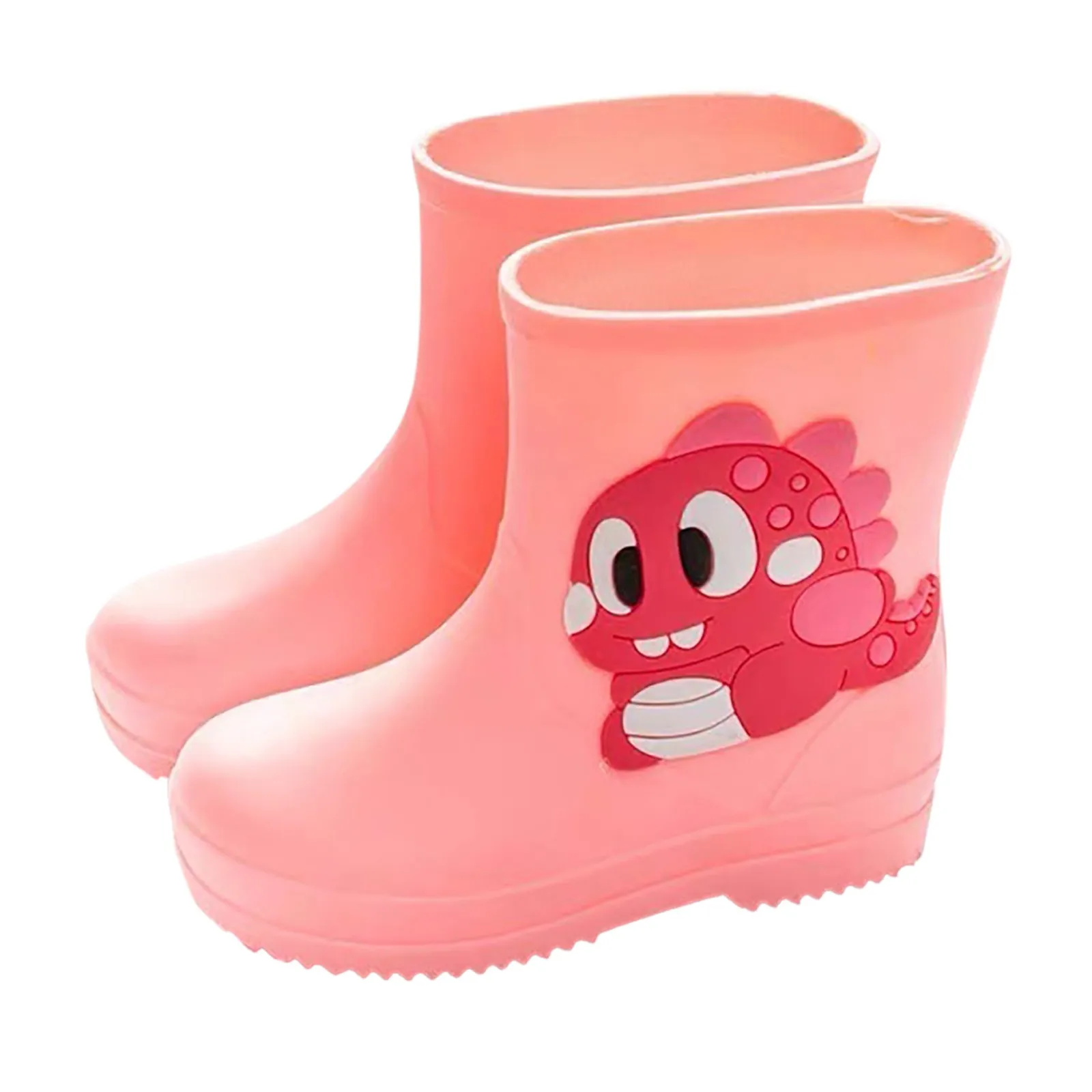 Children\'s Rain Boots Cartoon Cute Dinosaur Baby Boots Waterproof and Non-slip Outer Wear Boys and Girls Short-tube Overshoes