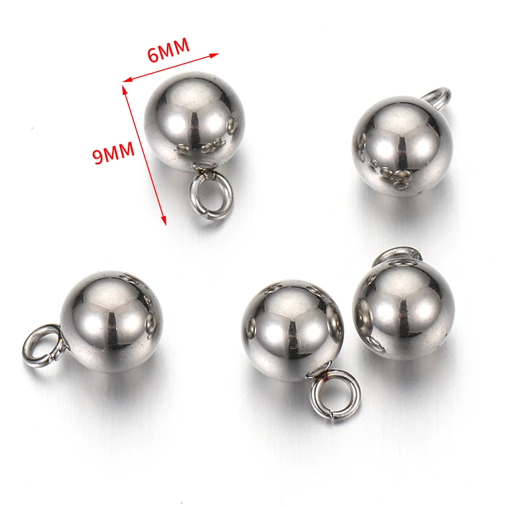 10-40 Stück Edelstahl-Kugelperlen Anhänger für Halsketten DIY Schmuckherstellung Ohrringe Armbänder Zubehör Großhandel – Detail 7
