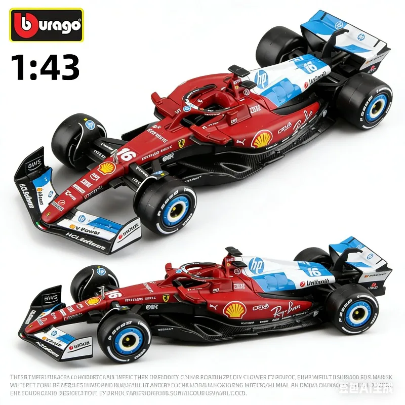 

Burago 1:43 Ferrari SF25 Miami Grand Prix F1 Leclerc Simulation Alloy Car Model, Boys' Toy, Adult Collection Decorative Item.