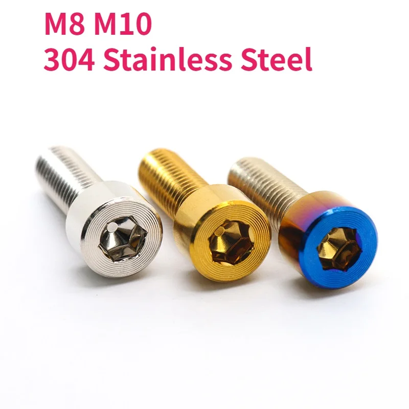 M8/M10 x 1.25mm 304 Stainless Steel Anti-Rust Motorcycle CNC Rear View Mirror Hole Plugs Screws Rearview Mirror Holder Aos3/4