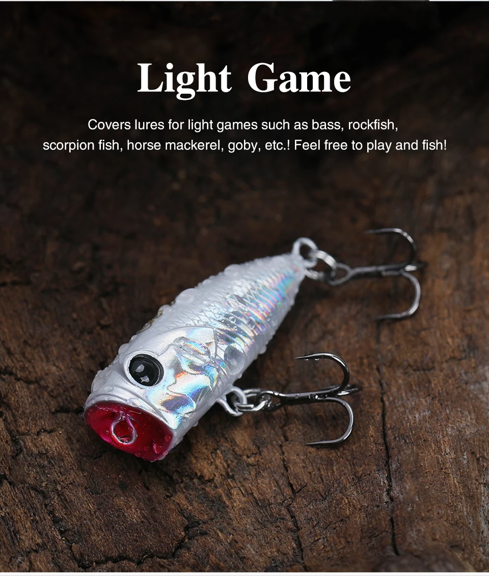 TSURINOYA 4 cm 3,3 g Angelköder Topwater Popper CATCHER 40F Hundespaziergang Action Harter Köder Leichtes Spiel Bass Rockfish Großes Mausmodell – Detail 11