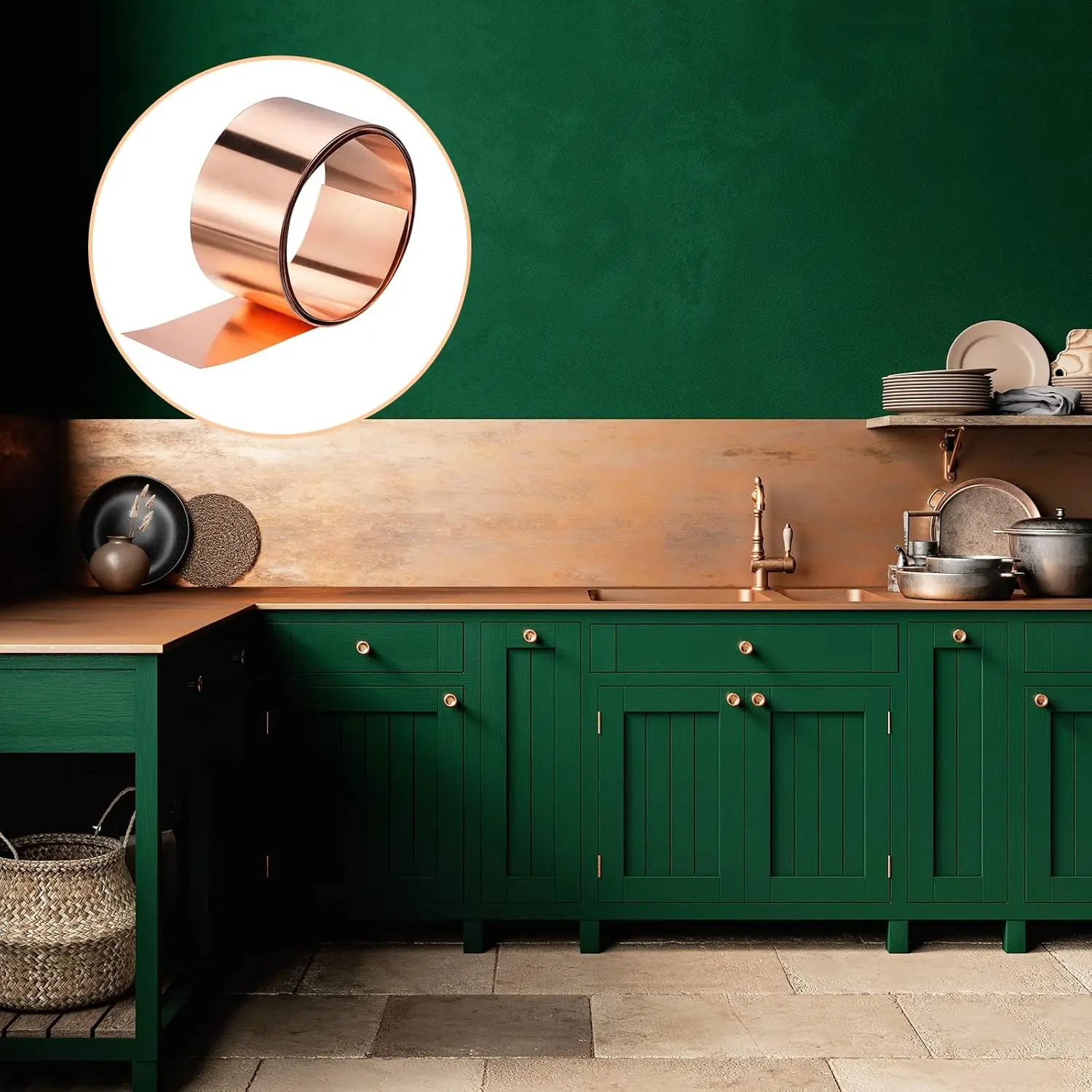 1M/Roll Copper Sheet Roll, 99.9% Pure Copper Strip Plate Pure Purple Copper Sheet for Electricity DIY Projects (Multiple Sizes)