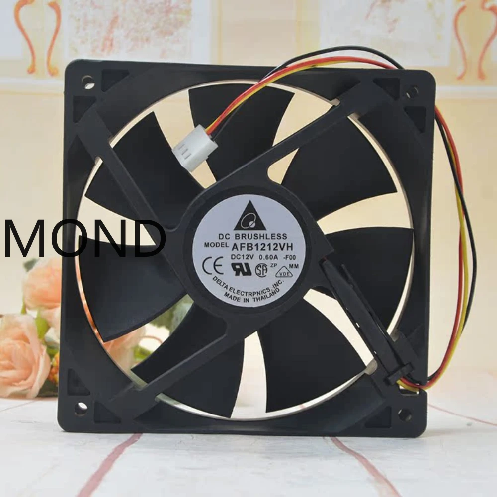 Delta AFB1212VH 12V 0.60A 12025 Silent Chassis Large Airflow Cooling Fan 12CM