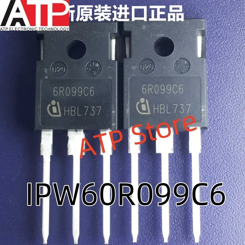 10PCS 100% New Imported Original IPW60R099C6 6R099C6 TO-247 IPW60R099C6FKSA1 Transistors MOSFETs N-Ch 650V 38A CoolMOS C6