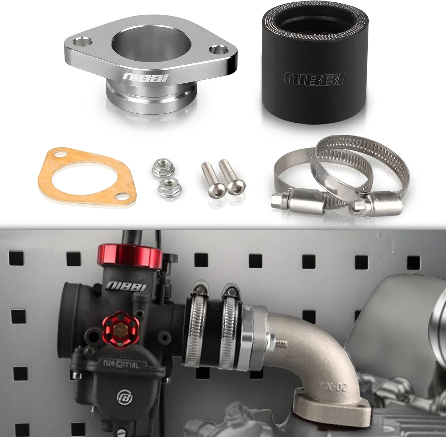 NIBBI CNC-Ansaugkrümmer-Ersatz, originaler CG-Motor, horizontaler Motor, Hochleistungsverteiler, Motorrad, PE, PWK-Vergaser – Detail 1