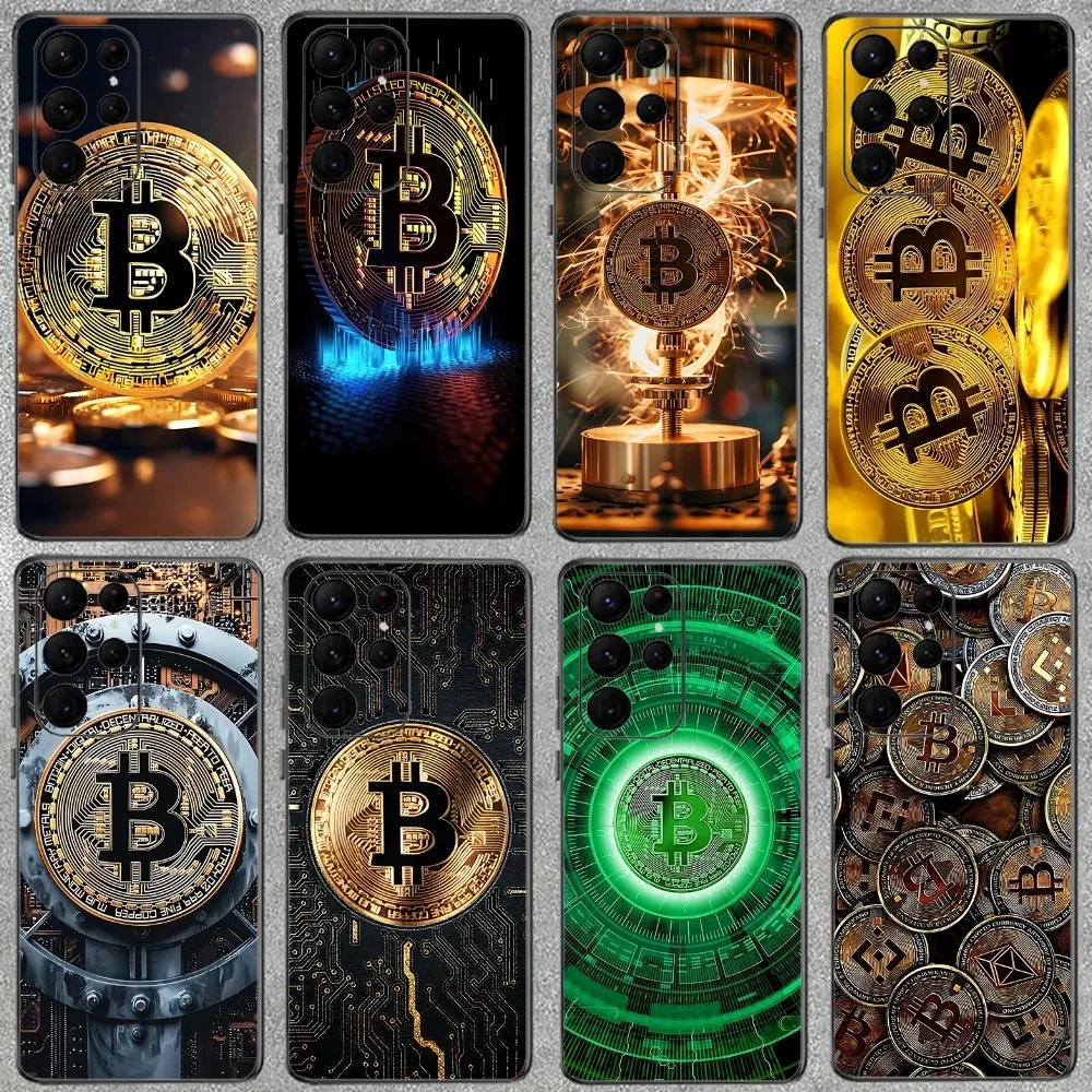 Bitcoin BTC Cool Money Phone Case For Samsung Galaxy A52 A12 A51 S21 Edge S22ULTRA S23 S20LITE Plus Ultra Black Cover